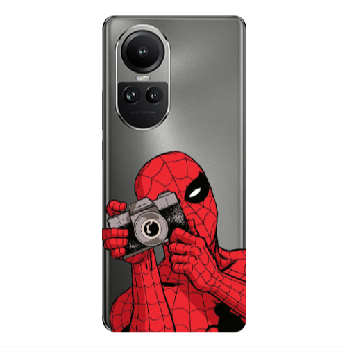 Oppo Reno10 5G Spiderman take picture Transparent Silicone TPU Θήκη