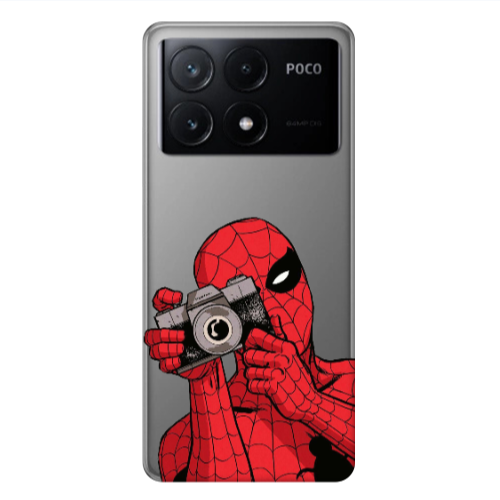 Xiaomi Poco X6Pro 5G Spiderman take picture Transparent Silicone TPU Θήκη