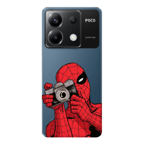 Xiaomi Poco X6 5G Spiderman take picture Transparent Silicone TPU Θήκη