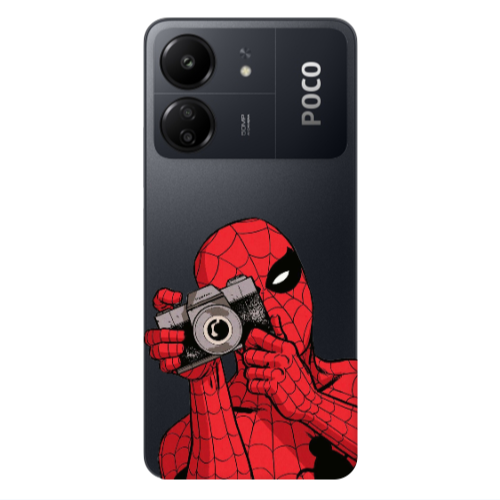 Xiaomi Poco C65 Spiderman take picture Transparent Silicone TPU Θήκη