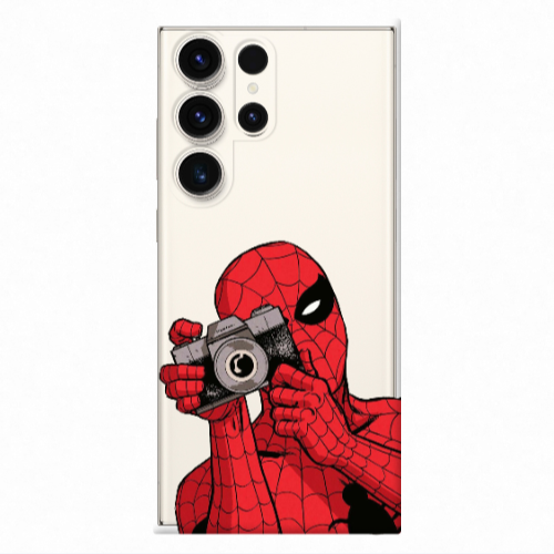 Samsung S24 Ultra Spiderman take picture Transparent Silicone TPU Θήκη
