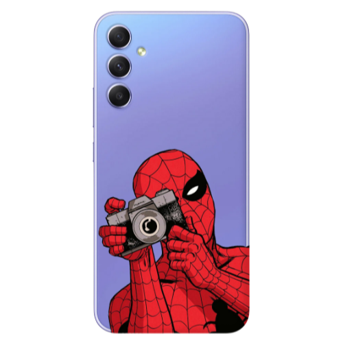 Samsung A16 Spiderman take picture Transparent Silicone TPU Θήκη