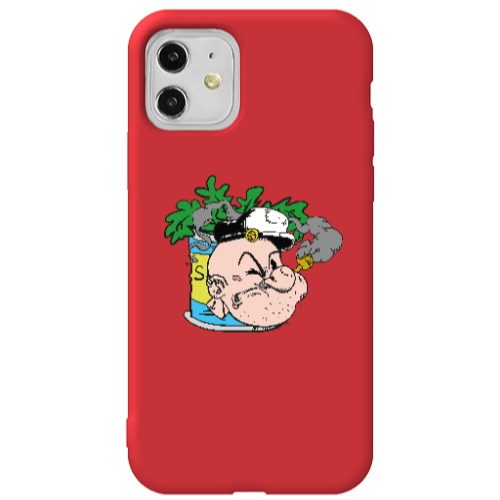 Apple iPhone 11  Popeye Red Colored Silicone TPU Θήκη