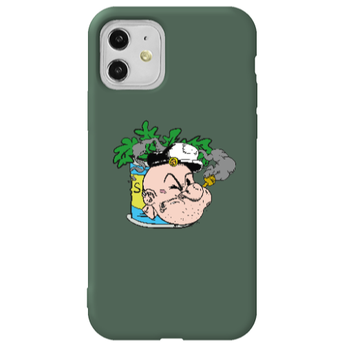 Apple iPhone 11  Popeye Dark Green Colored Silicone TPU Θήκη