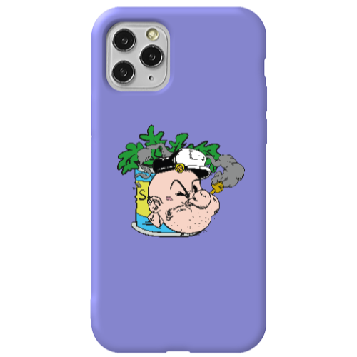 Apple iPhone 11 Pro Popeye Purple Colored Silicone TPU Θήκη