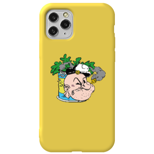 Apple iPhone 11 Pro Popeye Yellow Colored Silicone TPU Θήκη