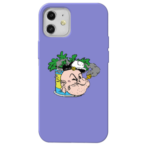 Apple iPhone 12 Popeye Purple Colored Silicone TPU Θήκη