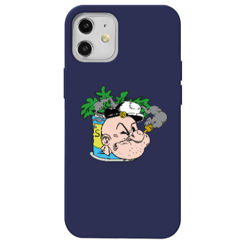 Apple iPhone 12 Popeye Dark blue Colored Silicone TPU Θήκη