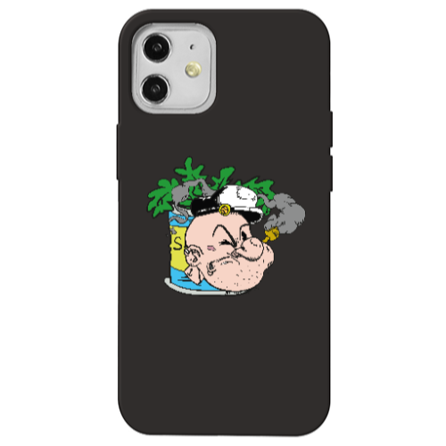 Apple iPhone 12 Popeye Black Colored Silicone TPU Θήκη