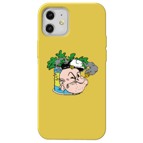 Apple iPhone 12 Popeye Yellow Colored Silicone TPU Θήκη