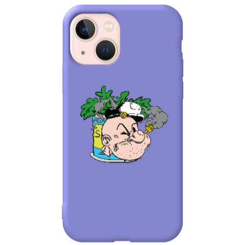 Apple iPhone 13 Popeye Purple Colored Silicone TPU Θήκη