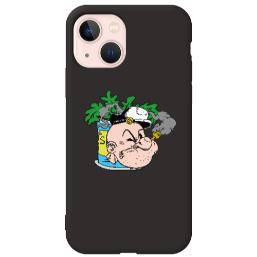 Apple iPhone 13 Popeye Black Colored Silicone TPU Θήκη