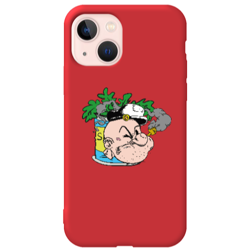 Apple iPhone 13 Popeye Red Colored Silicone TPU Θήκη