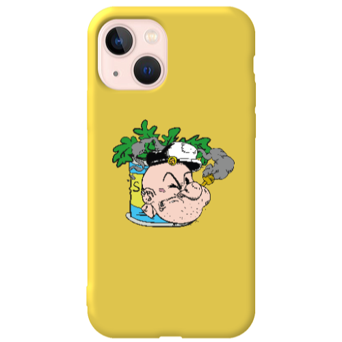 Apple iPhone 13 Popeye Yellow Colored Silicone TPU Θήκη