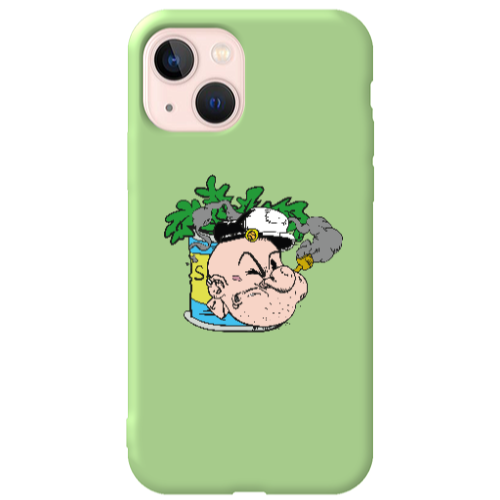 Apple iPhone 13 Popeye Light Green Colored Silicone TPU Θήκη