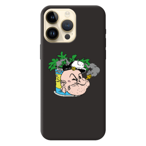 Apple iPhone 13 Pro Max Popeye Black Colored Silicone TPU Θήκη