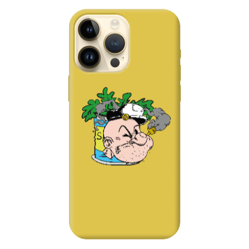 Apple iPhone 13 Pro Max Popeye Yellow Colored Silicone TPU Θήκη