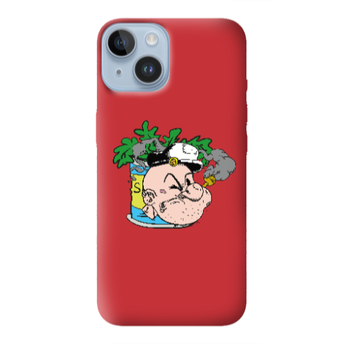 Apple iPhone 14 Plus Popeye Red Colored Silicone TPU Θήκη