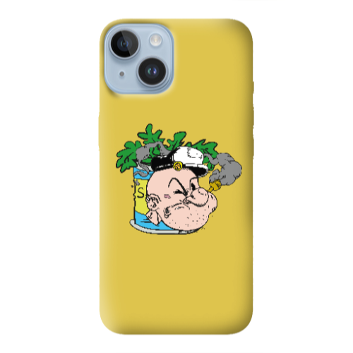 Apple iPhone 14 Plus Popeye Yellow Colored Silicone TPU Θήκη
