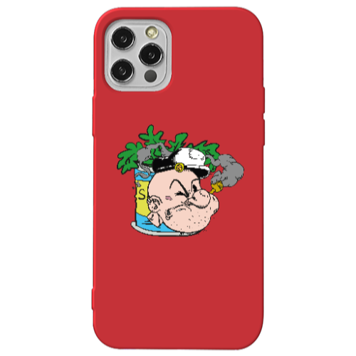 Apple iPhone 13 Pro Popeye Red Colored Silicone TPU Θήκη