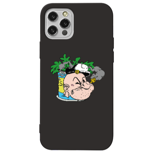 Apple iPhone 12 Pro Popeye Black Colored Silicone TPU Θήκη