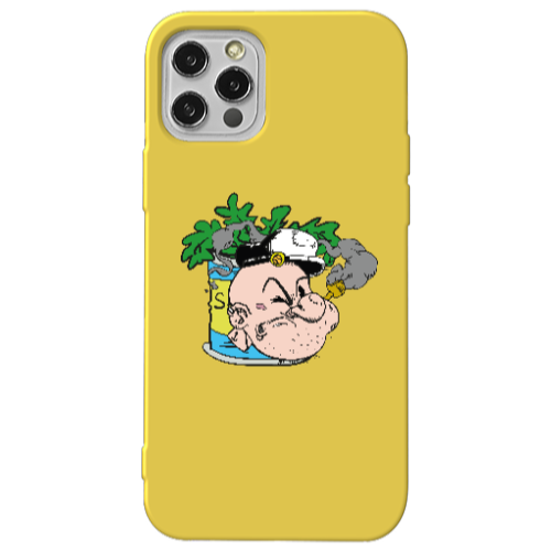 Apple iPhone 12 Pro Popeye Yellow Colored Silicone TPU Θήκη