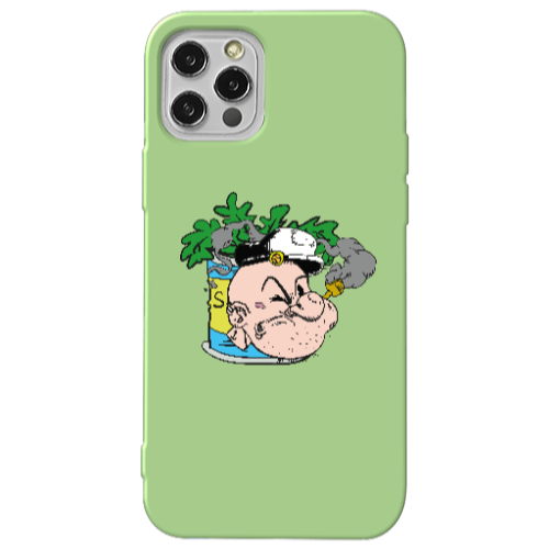 Apple iPhone 12 Pro Popeye Light Green Colored Silicone TPU Θήκη