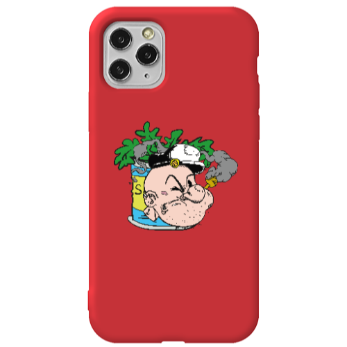 Apple iPhone 11 Pro Max Popeye Red Colored Silicone TPU Θήκη