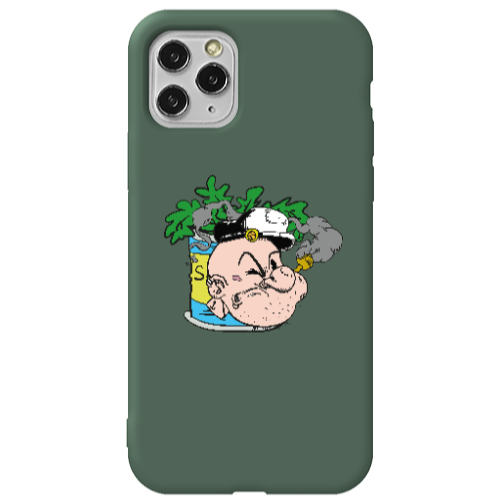 Apple iPhone 11 Pro Max Popeye Dark Green Colored Silicone TPU Θήκη
