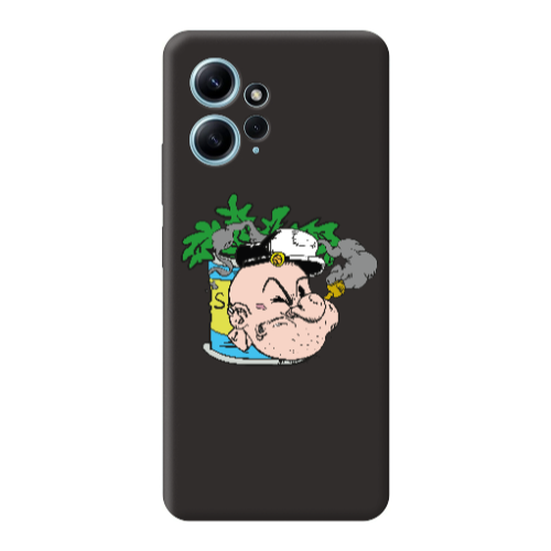 Xiaomi Redmi Note 12 4G Popeye Black Colored Silicone TPU Θήκη