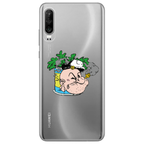 Huawei P30 Popeye Transparent Silicone TPU Θήκη