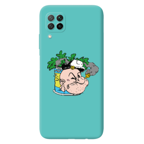 Huawei P40 Lite Popeye Turquoise Colored Silicone TPU Θήκη