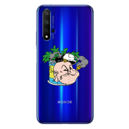 Huawei Nova 5 T Popeye Transparent Silicone TPU Θήκη
