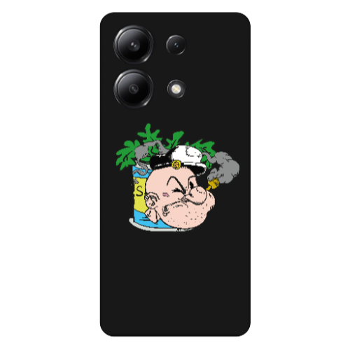 Xiaomi Redmi Note 13 4G Popeye Black Colored Silicone TPU Θήκη