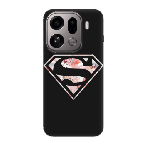 Oppo Find X9 Pro Superman logo Black Colored Silicone TPU Θήκη