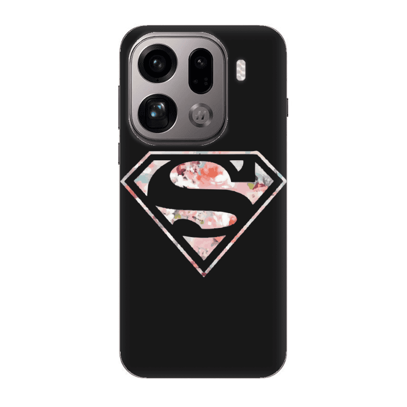 Oppo Find X9 Pro Superman logo Black Colored Silicone TPU Θήκη