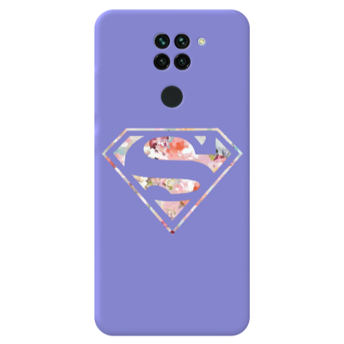 Xiaomi Redmi Note 9 Superman logo Purple Colored Silicone TPU Θήκη