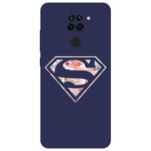 Xiaomi Redmi Note 9 Superman logo Dark blue Colored Silicone TPU Θήκη