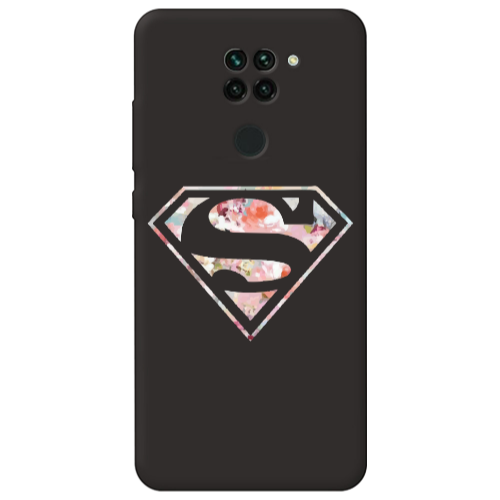 Xiaomi Redmi Note 9 Superman logo Black Colored Silicone TPU Θήκη