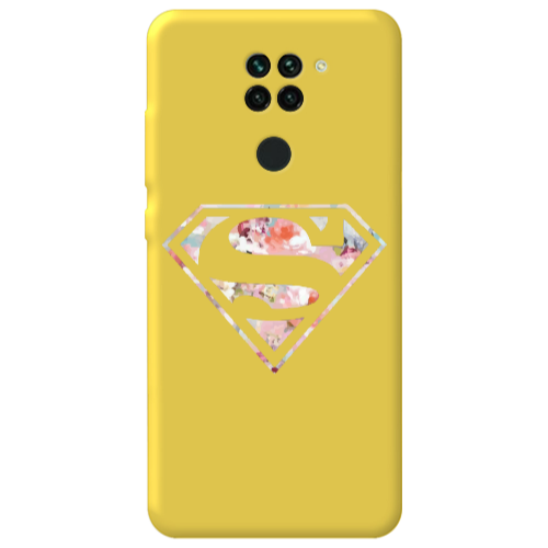 Xiaomi Redmi Note 9 Superman logo Yellow Colored Silicone TPU Θήκη