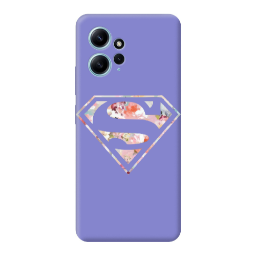 Xiaomi Redmi Note 12 4G Superman logo Purple Colored Silicone TPU Θήκη