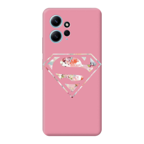 Xiaomi Redmi Note 12 4G Superman logo Pink Colored Silicone TPU Θήκη