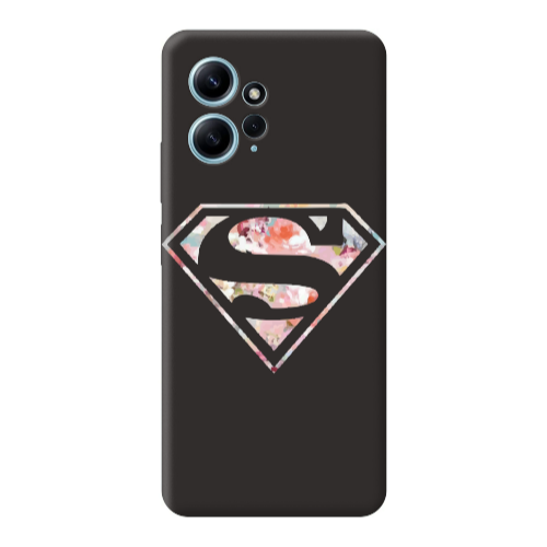 Xiaomi Redmi Note 12 4G Superman logo Black Colored Silicone TPU Θήκη