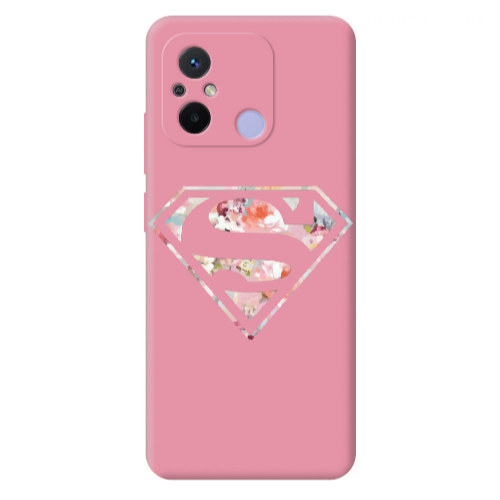 Xiaomi Redmi 12C Superman logo Pink Colored Silicone TPU Θήκη