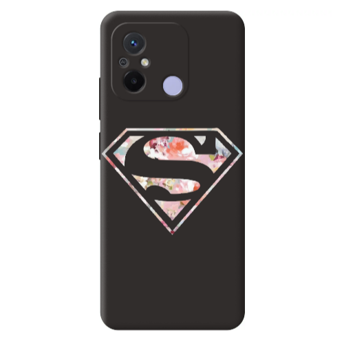 Xiaomi Redmi 12C Superman logo Black Colored Silicone TPU Θήκη