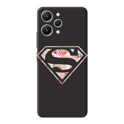 Xiaomi Redmi 12 Superman logo Black Colored Silicone TPU Θήκη
