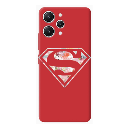 Xiaomi Redmi 12 Superman logo Red Colored Silicone TPU Θήκη