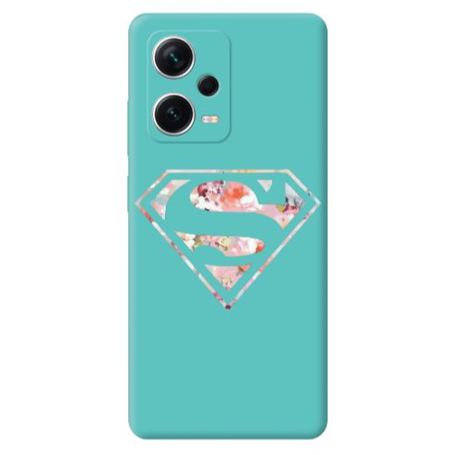 Xiaomi Poco X5 Superman logo Turquoise Colored Silicone TPU Θήκη