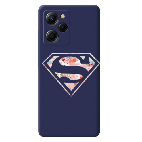 Xiaomi Poco X5 Pro Superman logo Dark blue Colored Silicone TPU Θήκη
