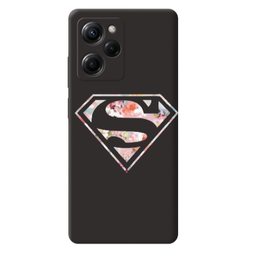 Xiaomi Poco X5 Pro Superman logo Black Colored Silicone TPU Θήκη